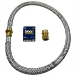 Kit Mangueira Flexvel para Gs 1 Metro  Malha de Ao + Adaptador Dako + Fita Veda Rosca